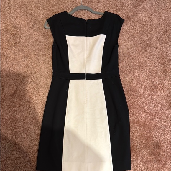 LOFT Black and White Colorblock Work Dress - Picture 3 of 3